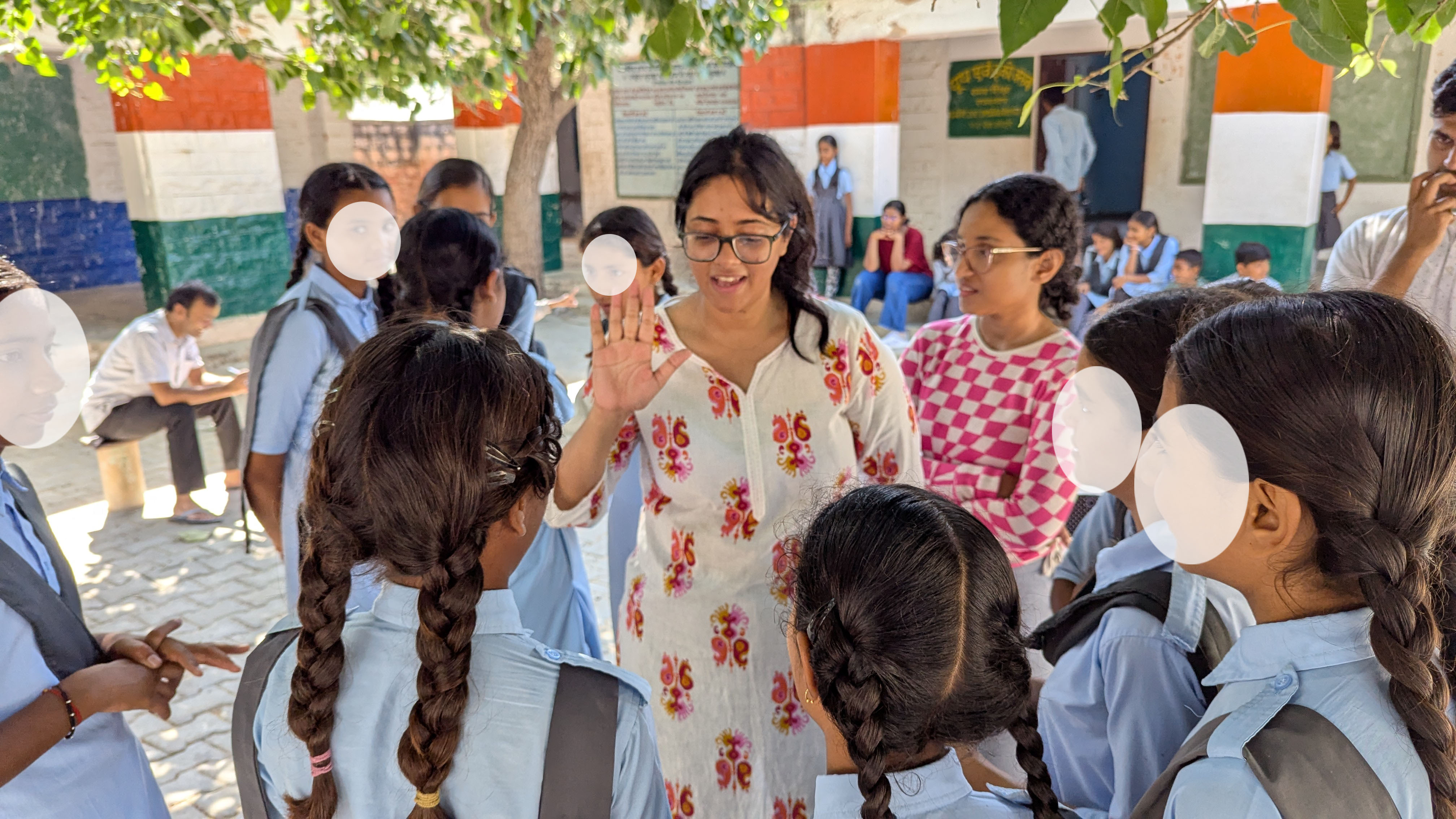 Kashish Singh with students